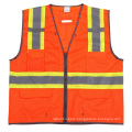High Visibility Reflective Warning Vest with Zipper